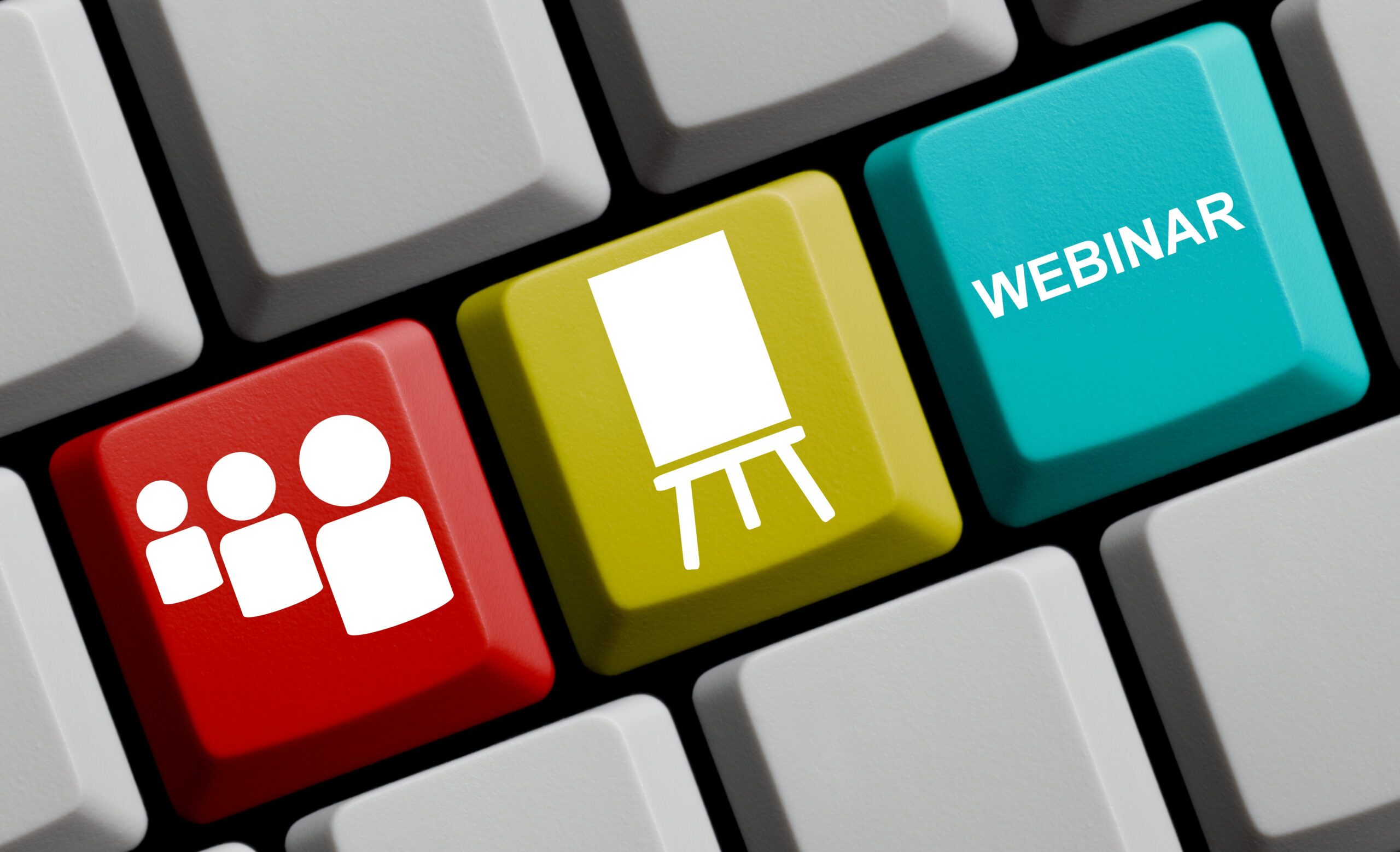 colorful keyboard with keys identified with different types of learning activities